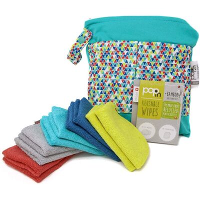 Vivo Wiederverwendbare Baby-Feuchttücher Pack 10 Bambus Wasserfeste Tasche Vivo Wiederverwendbare Baby-Feuchttücher Pack 10 Bambus Wasserfeste Tasche