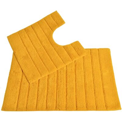 Allure Bath Fashions Mustard Luxury Bath Mat and Pedestal Set - Bath Mat and Pedestal Set Allure Bath Fashions Mustard Luxury Bath Mat and Pedestal Set - Bath Mat and Pedestal Set