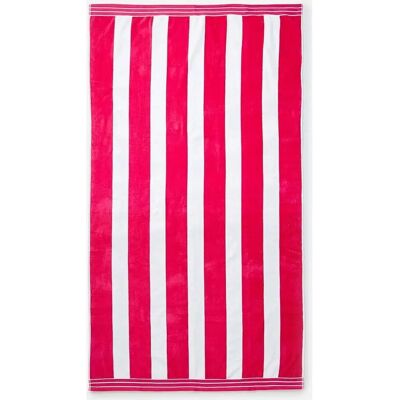 Allure Bath Fashions - Cabana Stripe Cotton Beach Towel - Pink/White Allure Bath Fashions - Cabana Stripe Cotton Beach Towel - Pink/White