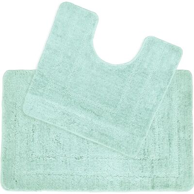 Allure Bath Fashions Duckegg Two Piece Microfiber Bath Mat Set - Bath Type Allure Bath Fashions Duckegg Two Piece Microfiber Bath Mat Set - Bath Type