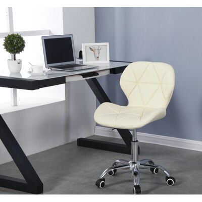 Charles Jacobs Cushioned Swivel Office Chair - Milky White Charles Jacobs Cushioned Swivel Office Chair - Milky White