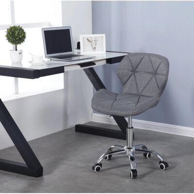 Charles Jacobs - Cushioned Swivel Office Chair - Fabric Grey Charles Jacobs - Cushioned Swivel Office Chair - Fabric Grey