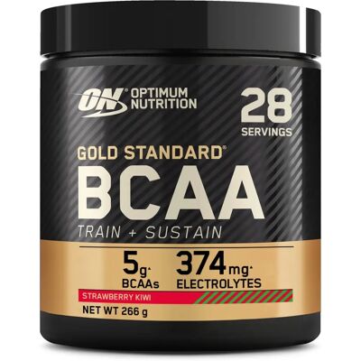 BCAA Gold Standard di Optimum Nutrition - Allenarsi + Sostenere Fragola Kiwi - 266g BCAA Gold Standard di Optimum Nutrition - Allenarsi + Sostenere Fragola Kiwi - 266g