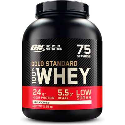 Optimum Nutrition 100% Whey Gold Standard 2273g - Unflavoured Optimum Nutrition 100% Whey Gold Standard 2273g - Unflavoured
