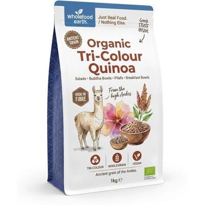 Wholefood Earth Quinoa Grain - Tri-Colour - 1 Kg - Organic - Quinoa Wholefood Earth Quinoa Grain - Tri-Colour - 1 Kg - Organic - Quinoa