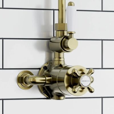 Downton - Enki T93 - Antique Bronze - Twin Shower Valve Downton - Enki T93 - Antique Bronze - Twin Shower Valve