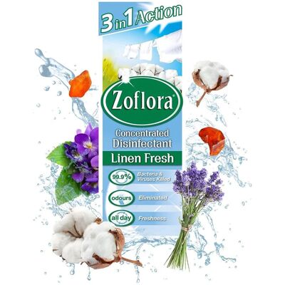 Zoflora - Linen Fresh - 500ml - 2x Pack - Disinfectant Zoflora - Linen Fresh - 500ml - 2x Pack - Disinfectant