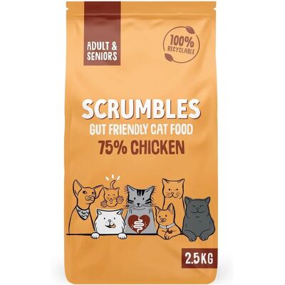 Scrumbles Chicken Senior & Adult Cat Food - 2.5kg - Complete & Natural Scrumbles Chicken Senior & Adult Cat Food - 2.5kg - Complete & Natural
