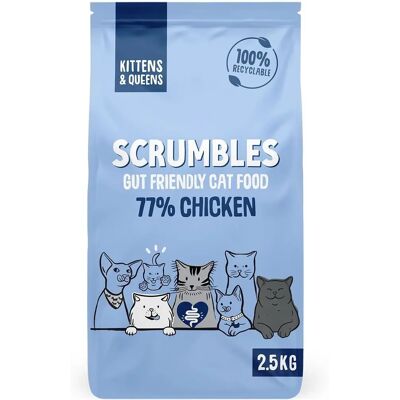 Scrumbles Brand Chicken Dry Cat Food for Kittens & Queens - Complete, Balanced & Hypoallergenic Scrumbles Brand Chicken Dry Cat Food for Kittens & Queens - Complete, Balanced & Hypoallergenic