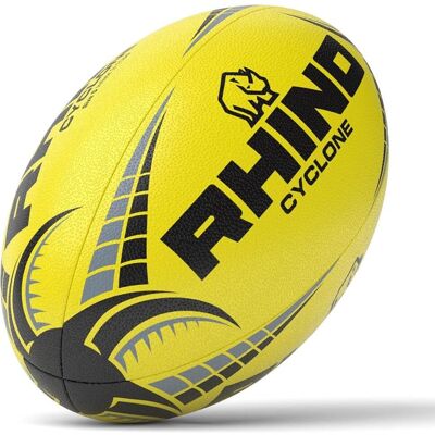 Rhino Cyclone Rugby Ball - All Sizes Yellow - Rugby Ball Rhino Cyclone Rugby Ball - All Sizes Yellow - Rugby Ball