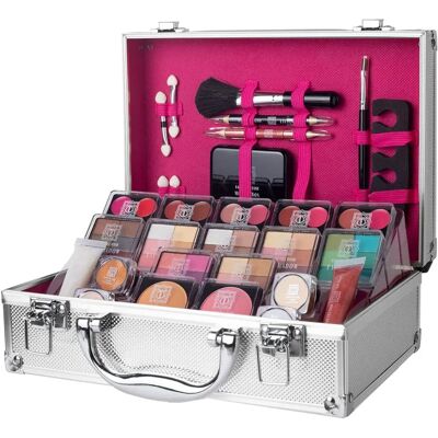 Envie Unisex Dawn Till Dusk Makeup Vanity Case Set 80pc - Silver Envie Unisex Dawn Till Dusk Makeup Vanity Case Set 80pc - Silver