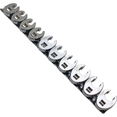 US PRO 2054 Toolset - 10pc Metric Crowfoot Socket Set - Chrome Finish US PRO 2054 Toolset - 10pc Metric Crowfoot Socket Set - Chrome Finish