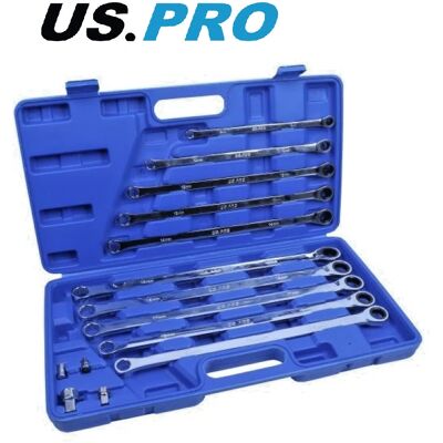 US PRO - 10pc Ratchet Spanner - Extra Long - Spanner Set US PRO - 10pc Ratchet Spanner - Extra Long - Spanner Set