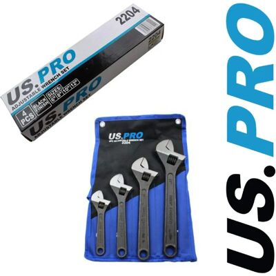 US PRO - 4pc Adjustable Wrench Set - 6-8-10-12 in - Wrench US PRO - 4pc Adjustable Wrench Set - 6-8-10-12 in - Wrench