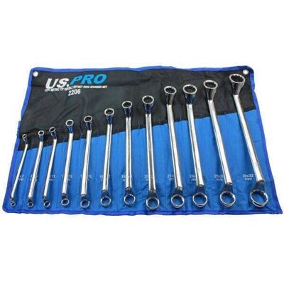 US Pro - 3526 - 75deg Offset - CrV Steel - Ring Spanner Set US Pro - 3526 - 75deg Offset - CrV Steel - Ring Spanner Set