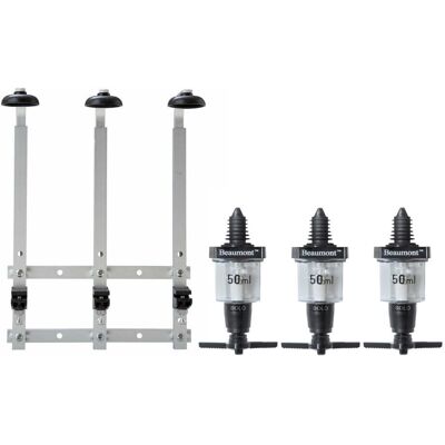 Beaumont - Solo Bar Optic Spirit Measure - 3x50ml - 3x70cl/1L - Wall mounted bracket - Bar accessory Beaumont - Solo Bar Optic Spirit Measure - 3x50ml - 3x70cl/1L - Wall mounted bracket - Bar accessory