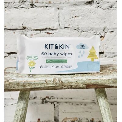 Lingettes bébé Kit & Kin - Hypoallergéniques, Biodégradables, 60 pièces - Publicité Lingettes bébé Kit & Kin - Hypoallergéniques, Biodégradables, 60 pièces - Publicité