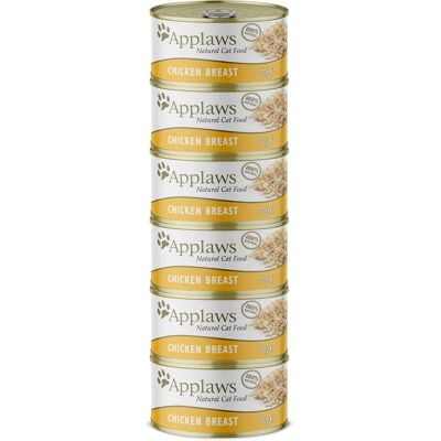 Természetes csirke mellfilé lében konzerv, 6 x 70g - Applaws Természetes csirke mellfilé lében konzerv, 6 x 70g - Applaws