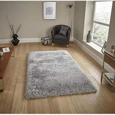 Think Rugs Montana Silver Shaggy Rug - Rug Think Rugs Montana Silver Shaggy Rug - Rug