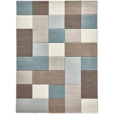 Think Rugs Brooklyn 646 Beige / Blue - 120 x 170 Rug Think Rugs Brooklyn 646 Beige / Blue - 120 x 170 Rug