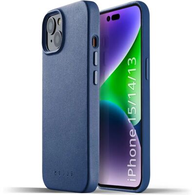 Täysi nahkakotelo iPhone 14 - Monaco Blue Täysi nahkakotelo iPhone 14 - Monaco Blue