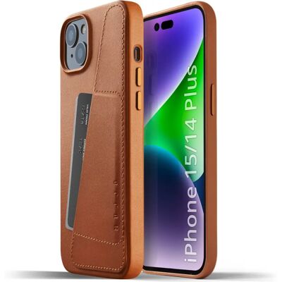 Mujjo Täysi nahkainen lompakkokotelo iPhone 14 Plus - Suojakuori Mujjo Täysi nahkainen lompakkokotelo iPhone 14 Plus - Suojakuori