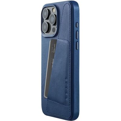 Mujjo Nahkainen lompakkokotelo iPhone 15 Pro Max in sininen Mujjo Nahkainen lompakkokotelo iPhone 15 Pro Max in sininen