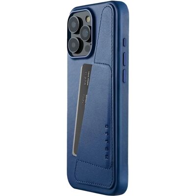 Mujjo nahkainen lompakkokotelo iPhone 16 Pro Max - MagSafe - Sininen Mujjo nahkainen lompakkokotelo iPhone 16 Pro Max - MagSafe - Sininen