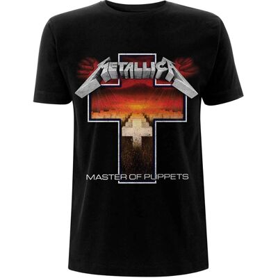 Metallica Master Of Puppets Croix T-Shirt Noir - Publicité Metallica Master Of Puppets Croix T-Shirt Noir - Publicité