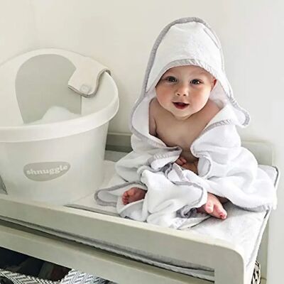 Bílé kapucí osušky pro miminka Shnuggle - Baby Wrap Bílé kapucí osušky pro miminka Shnuggle - Baby Wrap