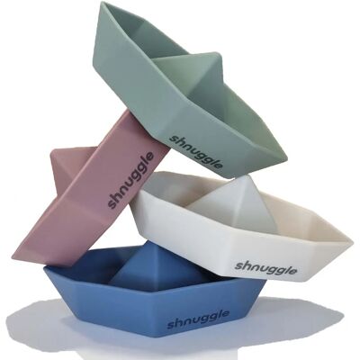 Set di 4 barche da bagno Stack n Sail di Shnuggle - Giocattoli impilabili per bambino e neonato Set di 4 barche da bagno Stack n Sail di Shnuggle - Giocattoli impilabili per bambino e neonato