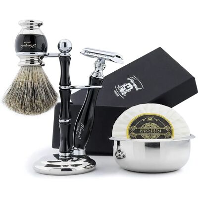 Haryali London Herren Rasier-Set Mit Sicherheitsrasierer, Dachs Bartbürste, Ständer Und Schüssel - Rasier-Set Haryali London Herren Rasier-Set Mit Sicherheitsrasierer, Dachs Bartbürste, Ständer Und Schüssel - Rasier-Set