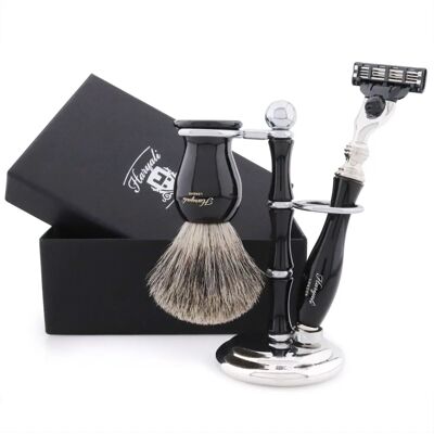 Haryali London Vintage Shaving Kit - 5 Edge Razor & Super Badger Brush - Men's Haryali London Vintage Shaving Kit - 5 Edge Razor & Super Badger Brush - Men's