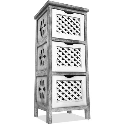LIVIVO Minerva 3 Tier Woven Drawer Wooden Bathroom Bedroom Cabinet Shelf Cupboard Storage - Storage Unit LIVIVO Minerva 3 Tier Woven Drawer Wooden Bathroom Bedroom Cabinet Shelf Cupboard Storage - Storage Unit