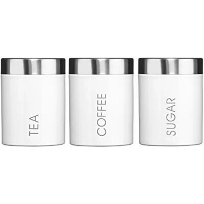 Kabalo White Tea Coffee Sugar Canisters Set - Kitchen Storage Containers Kabalo White Tea Coffee Sugar Canisters Set - Kitchen Storage Containers