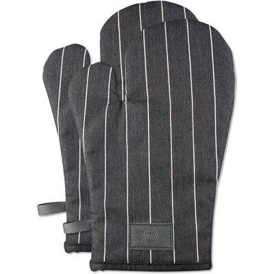 MasterChef Schwarze Baumwoll-Ofenhandschuhe - Hitzebeständige Kochhandschuhe - 2er Set MasterChef Schwarze Baumwoll-Ofenhandschuhe - Hitzebeständige Kochhandschuhe - 2er Set