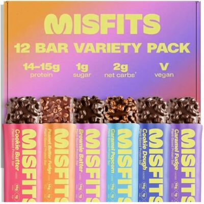 Misfits - Vegan Protein Bar - Low Sugar - Protein Bar Misfits - Vegan Protein Bar - Low Sugar - Protein Bar