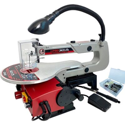Lumberjack 16" Variable-Speed Scroll Saw - LED Light - Flexi Shaft - Foot Pedal Lumberjack 16" Variable-Speed Scroll Saw - LED Light - Flexi Shaft - Foot Pedal