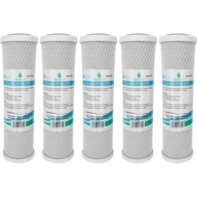 AquaHouse AHCTO5 - 5x Bloc charbon de coco - Filtre à eau - Publicité AquaHouse AHCTO5 - 5x Bloc charbon de coco - Filtre à eau - Publicité