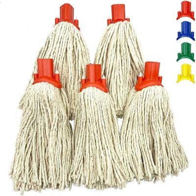 The Dustpan & Brush Store - Cotton Mop Heads Replacement Floor Multi Fit Heavy Duty - Red - 5-pack - Mop Head The Dustpan & Brush Store - Cotton Mop Heads Replacement Floor Multi Fit Heavy Duty - Red - 5-pack - Mop Head
