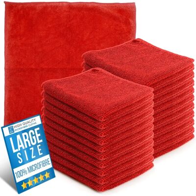 The Dustpan & Brush Store - Microfibre Cloths 40x40 - Red The Dustpan & Brush Store - Microfibre Cloths 40x40 - Red