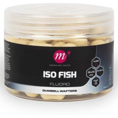 Mainline ISO Fish Fluoro Dumbell Wafters - 12 x 15mm - Bílá - Rybářské nástrahy Mainline ISO Fish Fluoro Dumbell Wafters - 12 x 15mm - Bílá - Rybářské nástrahy