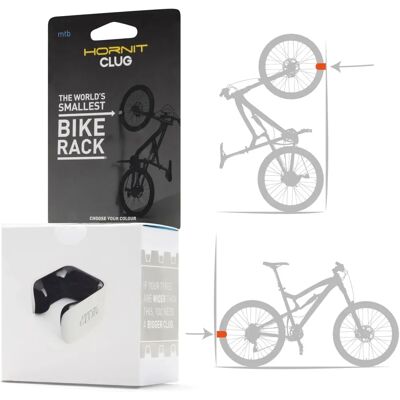 Support vélo Hornit CLUG Plus - Blanc/Orange - MTB 2.75-3.2" - Gain de place - Publicité Support vélo Hornit CLUG Plus - Blanc/Orange - MTB 2.75-3.2" - Gain de place - Publicité