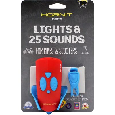 Hornit Mini Blau- Fernbedienung Fahrradlicht und Hupe - Sicherheit & Spaß Hornit Mini Blau- Fernbedienung Fahrradlicht und Hupe - Sicherheit & Spaß