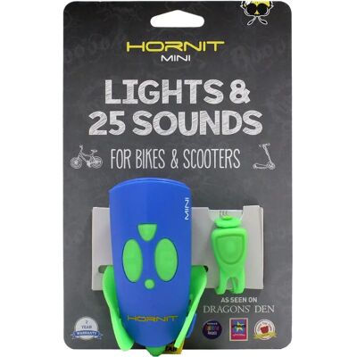 Hornit Mini Fahrradlicht und Hupe - Grün, Blau - Kindersicher & Spaß Hornit Mini Fahrradlicht und Hupe - Grün, Blau - Kindersicher & Spaß