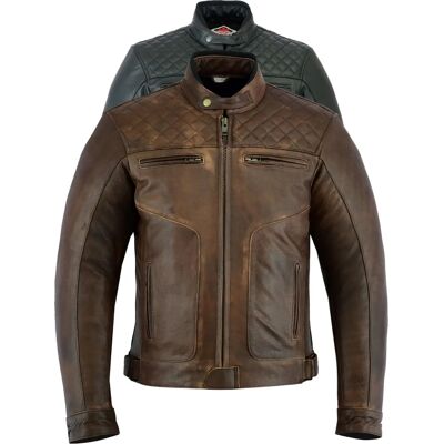 Texpeed Blouson en cuir à panneaux Diamond - Marron - 4XL - Blouson - Publicité Texpeed Blouson en cuir à panneaux Diamond - Marron - 4XL - Blouson - Publicité