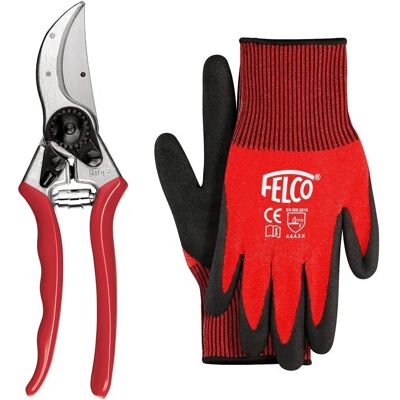 Felco Model 2 Secateurs with Gloves - Pruning Shears Work Gloves - Genuine Felco Medium Felco Model 2 Secateurs with Gloves - Pruning Shears Work Gloves - Genuine Felco Medium