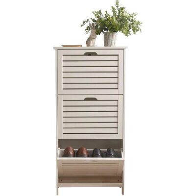 Home Source Bergen 3 Tier White Shoe Cabinet - Shoe Storage Furniture Home Source Bergen 3 Tier White Shoe Cabinet - Shoe Storage Furniture