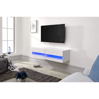 GFW Galicia 120cm Wall TV Unit with LED Lighting - White GFW Galicia 120cm Wall TV Unit with LED Lighting - White