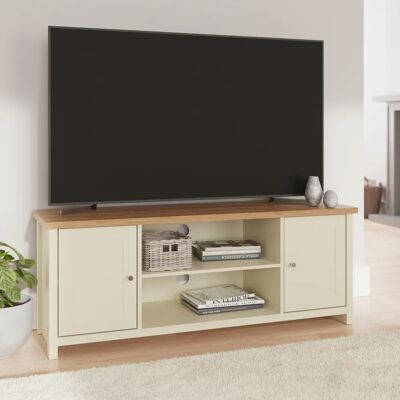 GFW Lancaster Cream Oak TV Stand Double Shelf - TV Cabinet GFW Lancaster Cream Oak TV Stand Double Shelf - TV Cabinet